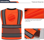 Class 2 High Visibility Reflective Safety Vests Women & Men With 15 Pockets And Zipper Front,Meets Ansi/Isea Standards