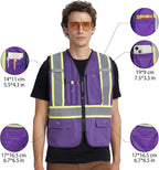 A-KSAFETY High Visibility Safety Vest for Men Women with Pockets and Zipper