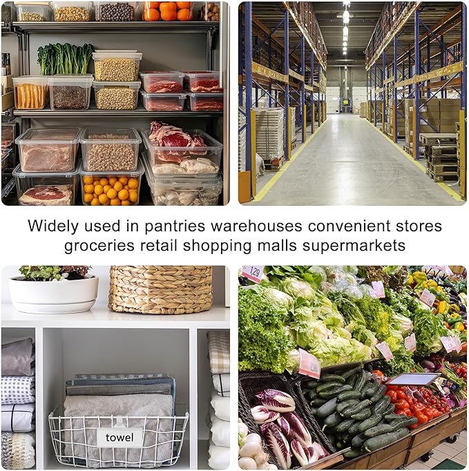 150 Pcs Clear Plastic Wire Shelf Label Holders, Reusable Price Tag Display with Snap Lock, Shelf Tags for Supermarket, Retail, Pantry, 3" x 1.4"