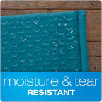 Quality Park Bubble Mailers, 8.25 x 11 Shipping Envelopes, Water Resistant Blue Poly Padded Envelopes, Redi-Strip Peel Off Closure, 25/Box (QUA85867), Letter