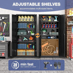 Metal Garage Storage Cabinet with Locking Doors,Steel Tool Cabinets with Adjustable Shelves for Home,Office,Garage,Warehouse Organisieren(Black)