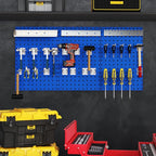 Goplus Garage Pegboard, Metal Pegboard Tool Organizer Kit with 3 Pegboards & 28 PCs Hanging Accessories, Heavy Duty Pegboard Wall Organizer, Peg Board for Workshop, Tool Storage
