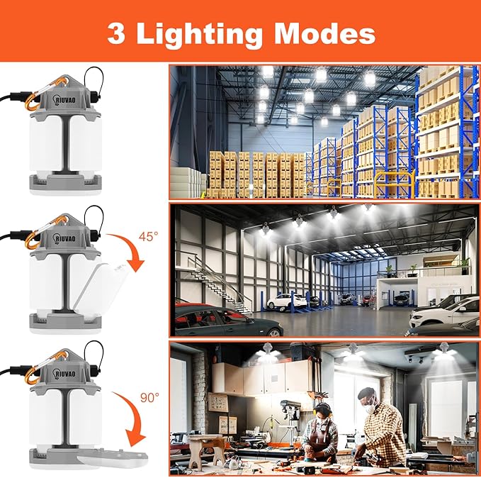 70w LED Temporary Work Light,10500Lm 5000K Super Bright Construction Lights 4 Adjustable Light Panels,Led Work Light IP67 Dust Waterproof with Hook Portable Linkable for Job Site Garage Lighting