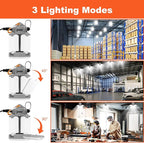 70w LED Temporary Work Light,10500Lm 5000K Super Bright Construction Lights 4 Adjustable Light Panels,Led Work Light IP67 Dust Waterproof with Hook Portable Linkable for Job Site Garage Lighting