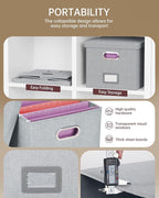 Oterri File Organizer, File Box, File Cabinet for Letter File Folder Storage, Hanging File Organizer for Office/Decor/Home,Document Organizer, 1 Pack,Gray-White-Box Only