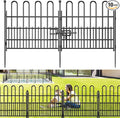 Bepatio Decorative Garden Fence Animal Barrier with Gate, 24in (H) x 20ft (L) 10 Panels Decorative Dog Fence Outdoor for Yard, Heavy Duty Rustproof Metal Fence Border, Flower Bed, Easy Setup, Black