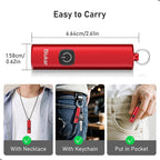Blukar Rechargeable EDC Flashlight, Mini Keychain Flash Light with 3 Lighting Modes, Memory Function, Waterproof, Compact and Portable Pocket Light for Everyday Carry, Emergency,Camping-Red
