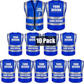 BeautyWill Custom Safety Vest Customized Logo Class 2 High Visibility Reflective Vest with Pockets Construction workwear