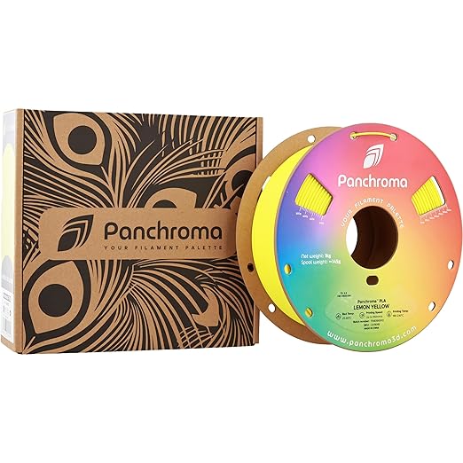Panchroma PLA Lemon Yellow 3D Printer Filament, 1.75mm, 1kg Spool, Easy to Print, High Speed Printing, Tangle Free, AMS Compatible, Perfect for Toys, Decor, Miniatures, Models & Cosplay