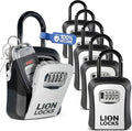 Lock Box for Keys - Lockbox for House Key, Lock Box with Combination for Real Estate, Car, House, Waterproof Key Safe - Easy Installation (6 Pack)