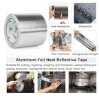 BOMEI PACK Adhesive Aluminum Foil Heat Shield Tape Barrier 4in x 66ft, Fiberglass Thermal Insulation Reflective Material High Temp