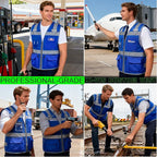 BeautyWill Custom Logo Safety Vest Class 2 High Visibility Reflective Vest for Men - Personalized Logo Team Vest