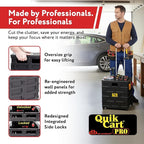 dbest products Quik Cart Pro Wheeled Rolling Crate Teacher Utility with seat Heavy Duty Collapsible Basket with Handle, Black
