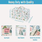 VENO 4 Pack Moving Bags and Large Christmas Decoration Storage Bins with lids. Alternative to Moving Boxes, Packing Supplies for College. Heavy Duty Totes (Pastel Forest, 4 Pack)