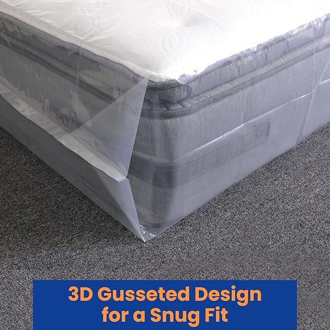 VICMORE Twin Mattress Bags 2-Pack - Heavy Duty Mattress Protector for Moving & Storage, 1.5 Mil Thick Plastic Covers, Tear-Resistant Dustproof, Fits Twin/Twin XL