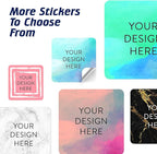 100 Custom Vinyl Stickers - Upload Your own Image, Text, Design, Logo - Personalized Logo Labels for Handmade, Packaging, Bottle, Jars, Candle, Brand Stickers (Sky Blue, 2x2 Square)