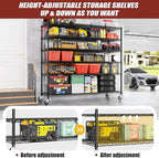 PrimeZone 6 Tier 80.7" H x 55.5" W x 24" D Wire Shelving with Wheels 3600lbs NSF Certified Storage Shelves Heavy Duty Metal Shelf Adjustable Rolling Rack Commercial Garage Restaurant Warehouse 2pcs