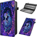 Car Registration and Insurance Holder, Leather Car Glove Box Organizer, Cool Car Accessories for ID, Driver's License Cards & Essential Document,business cards,Men&WomenBlacklight Skeleton Flower