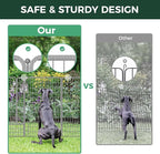 FXW Garden Fence Outdoor for The Yard – 50in(H) x 41.7ft(L) Heavy Duty Metal Animal Barrier for Dog and Rabbit, Decorative Dog Fence, 16 Panels, Silver