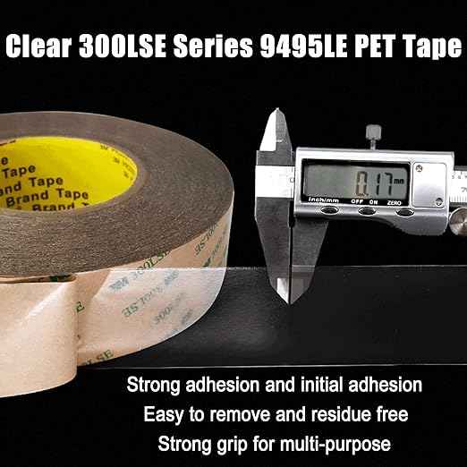 0.39in x 36ft 300LSE Double Sided Tape for Scrapbook, Heavy Duty Mounting Tape, Transparent Adhesive Sticky Tape for Picture Hanging Strips, Poster, LED Strips, Art Craft