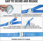 Cartman 1" x 12' Lashing Straps Up To 600lbs,4pk Blue