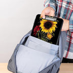 Clipboard with Storage,Heavy Duty Plastic Storage Clipboard with Low Profile Clip,Teacher Must Haves,Office Supplies,Sunflower Roses Flowers