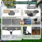 Heavy Duty Patio Furniture Covers Waterproof, 600D Round Outdoor Furniture Cover Waterproof for Sectional Sofa Couch, Outdoor Dining Table and Chair Set Covers 36"DIA x 28"H, Grey