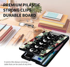 A4 Clipboards,Heavy Duty Waterproof Nursing Plastic Folder Clipboard with Storage Clip Boards,File Folder Storage Box Clipboard Case for Teacher,Doctor,Offices,Moon Wild Floral