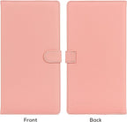 Car Registration and Insurance Holder, Leather Magnetic Shut Vehicle Glove Box Organizer for Document, Card, Driver License, Pink