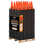 Xpose Safety 18 Inch Orange Traffic Cones - Bulk Half Pallet 450 Pack - Multipurpose PVC Plastic Safety Cone for Parking, Soccer, Caution, Kids, and Construction - DOT Approved