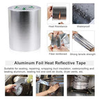 BOMEI PACK Adhesive Aluminum Foil Heat Shield Tape Barrier, Fiberglass Thermal Insulation Reflective Material High Temp Protection (6in*66ft)