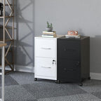 2 Drawer Mobile File Cabinet with Lock and Wheels, Small Vertical Under Desk Steel Rolling Storage Cabinet for Home Office Legal/Letter/A4 Files, Assembly Required (Black)
