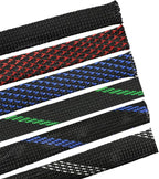 30ft PET Expandable Sleeving Wire Cable Sleeve (3/5", Silver&Black)