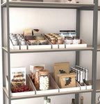 EXYGLO Cardboard Boxes, Pack of 35 Corrugated Storage Bins 12x2x4.5 inch Pantry Organizer Bins for Shelves Garage Office Organization