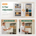 Letaya Metal Storage Cabinets with Lock Door,Steel Locker Garage Cabinets 5 Adjustable Shelves for Home,Office, Warehouse(White)