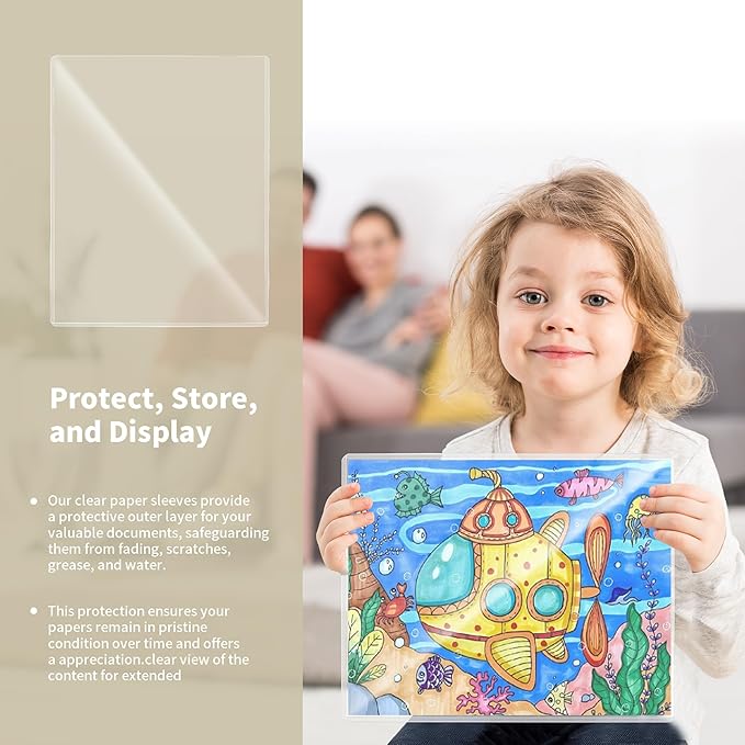 20 Pack 8.5" x 11" Hard Plastics Sheet Protector, Rigid Print Protector, Clear Waterproof Protectors, Paper Sleeves Photo Plastic Sleeves Hard Plastic Document Holder, Birth Certificate Protectors