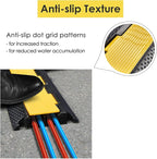 Yescom Cable Ramp Protector 2 Channel Garden Hose Protecitive 22000 Lbs Load Capacity Heavy Duty Speed Bump for Road Driveway Walkway, 2 Packs