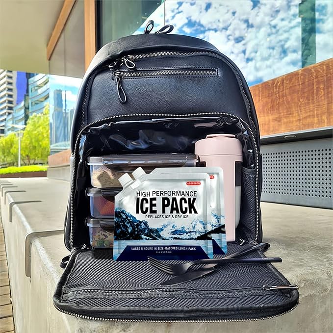 Reusable Ice Packs for Coolers Long Lasting Gel Freezer Packs for Cooler Bag Backpacks, Lunch Box, Cooler Bag, Keeps Food Cold Fresh (Small Set of 3)