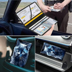 Car Registration and Insurance Holder, Leather Car Glove Box Organizer, Cool Car Accessories for ID, Driver's License Cards & Essential Document,business cards,Men&Women,Blue Cat