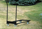 TentandTable Black Folding Chair Cart Rolling Push Dolly, Commercial Grade Steel Frame, Storage Capacity 50 Chairs