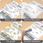 4 x 6 Inches Thermal Labels Fanfold Direct with Perforations for Thermal Printer, Permanent Adhesive Smoothly Printing Compatible Zebra/Rollo Thermal Label Printer (1000 Sheets)