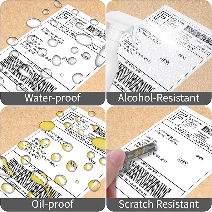 2 Stack Fanfold Direct Thermal Labels 4 x 6 Inches, Shipping Address Label with Perforations for Thermal Printer, Strong Adhesive & Smoothly Printing (2000 Sheets)