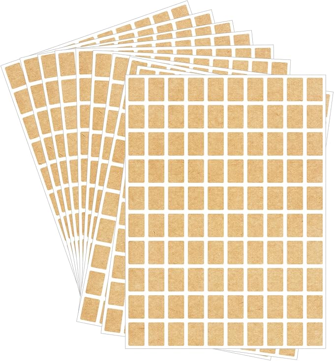 Starboling Color Coding Labels,3000 PCS 1/2" x 3/4" Kraft Paper Rectangular Label,for Garage Sale,Price Tags,File Folder Tabs（Light）