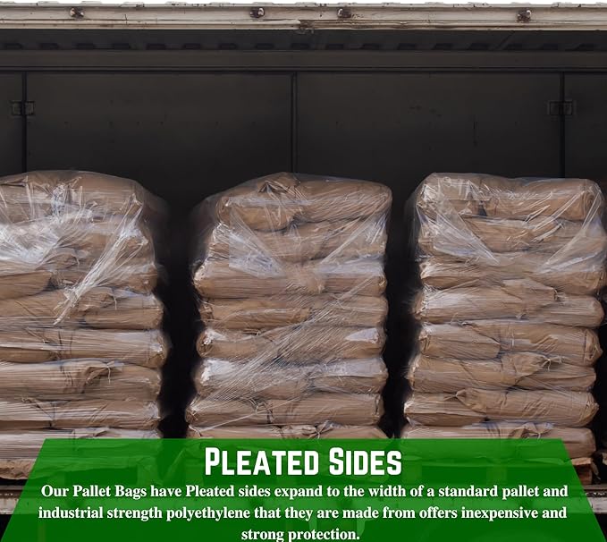 Farm Plastic Supply - Pallet Cover Bags 5 Pack - 3 Mil Clear (55" x 53" x 75") - Heavy Duty Construction Grade Strength Pallet Bags, Polyethylene Pallet Bags, Outdoor Protection, and Pallet Storage