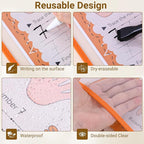 AKONEGE 50 Pack Oversized Dry Erase Pocket Sleeves - 10 x 13 Inch Ticket Holders Reusable Clear Plastic Sleeves Sheet Page Protectors for School Teacher Supplies & Classroom Organization, 5 Colors