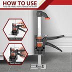 Labor Saving Handle 2 Pack,12 in Construction Jack,Multifunctional Furniture Lifter Jacks for Installing Cabinets and Wall Tile Height Adjuster Handheld Tool, Load 440LBS
