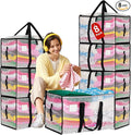Moving Bags Heavy Duty Extra Large, Alternative for Moving Boxes & Moving Supplies,Clear Storage Bins with Lids, Plastic Packing Tote, Storage Bags for Clothes with Handles & Zippers(Clear, 8 Pack)