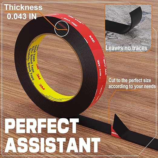 3M Double Sided Tape Heavy Duty 16.5FT,Double Sided mounting Tape for Walls,3M vhb Strong Double Sided Tape Heavy Duty for Car, LED Strip Light, Home/Office Decor