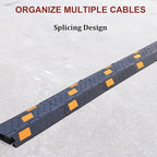 OrangeStar 6 Pack 17" Cable Protector Cover Ramps, 2-Channel Floor Protective Wire Cord Ramp, Heavy Duty Driveway Speed Bump