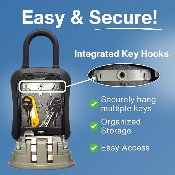 RUDY RUN Key Lock Box for Outside - Realtor Lockbox for House Keys Outdoor - Combination Key Hiders to Hide a Key Safe Storage